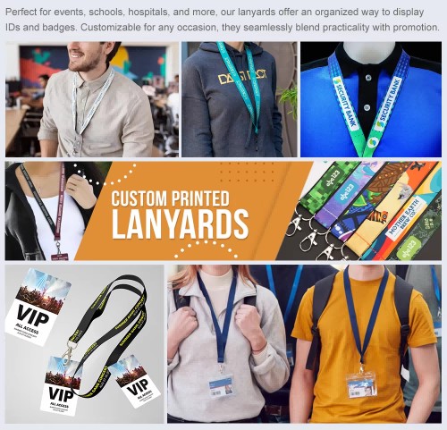 Stainless Steel Ring Custom ID Lanyard Breakaway Safety Waterproof Full Color Print​