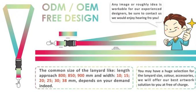 Stainless Steel Ring Custom ID Lanyard Breakaway Safety Waterproof Full Color Print​