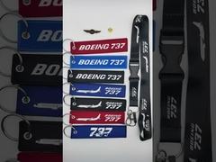 Unboxing Boeing 737 Keychain Set: Embroidered Key Tags + Black Lanyard + Pin