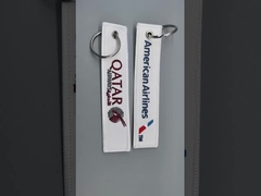 Americans Airlines+Qatar Airways White Embroidery Keychain