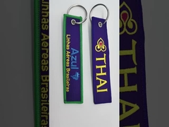 Purple THAI+ Green & Purple Linhas Aereas Brasileiras dual-faced keychain