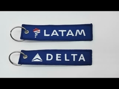 Blue Latam+Delta Embroidery Keychain