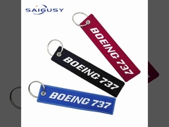 Custom Boeing 737 Sleutelhanger ∙ ∙ Luchtvaart thema borduurwerk ∙ Multi-kleur opties en milieuvriendelijk ∙
