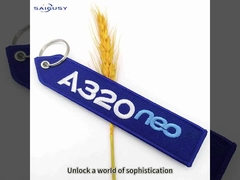 Corporate BOEING 767 Keyring - Anti-Fade Polyester Design with Custom Laser Text