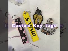 LBR Gift Custom Jet Tag Woven Keychain with Your Own Logo Free Sample Cheap Flight Tag