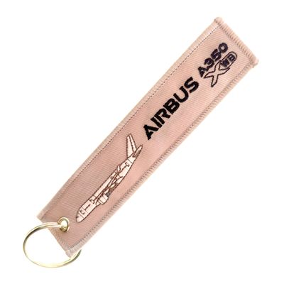 AIRBUS A350 XWB Keychain Trio - نسيج أزرق / بيج / أحمر + نسيج خفيف
