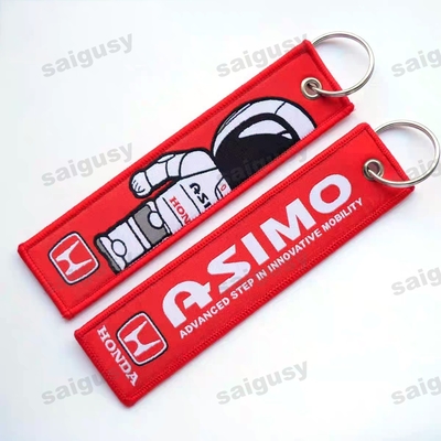 พวงกุญแจรถยนต์ ASIMO Robot Custom - งานปัก Honda & ห่วงโลหะสปอร์ต - อัปโหลดลายได้!