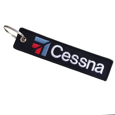 Buy Cessna Letters Fashion Trinket Double Sided Embroidery Metal Keychain Airline gift crew use key chains online manufacture