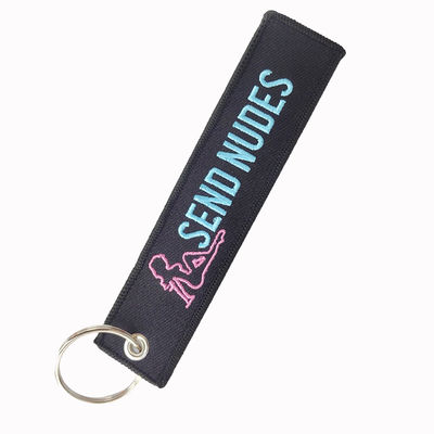 Buy Send Nudes Trinkets Double Sided Embroidered Key Chain Metal Ring Key Chain Motorcycle Key Chain Accessories online manufacture