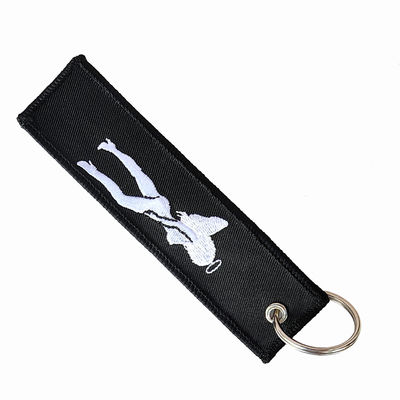 comprar Mujer Blanca Dos caras bordado llavero de metal llavero de motocicleta accesorios llavero online manufacture