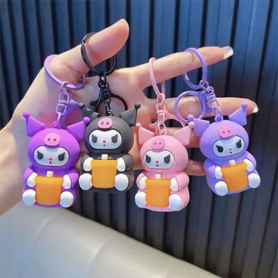 Buy Cartoon Kuromi 3D Soft PVC Keychain Rubber Wrist Beautiful And Stylish online manufacture