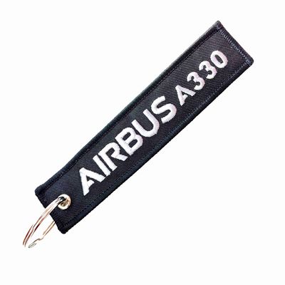 acheter Blank Logo personnalisé Broderie Tissu tissé Marque Avion Jet Tag Key Ring Broderie porte-clés de compagnie aérienne online manufacture