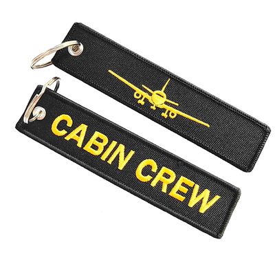 Buy Customize Personal Logo Fabric Key Tag with Own Design Woven Embroidery Keychains online manufacture
