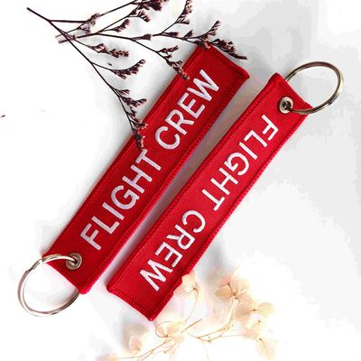 Buy Double-Sided Embroidered 'FLIGHT CREW' Keychain - Aviation-Themed Accessory with Durable Metal Ring & Premium Fabric online manufacture