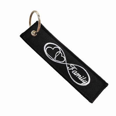 Buy Eternal Family Keychain Gift - White Embroidery Heart Symbol & Metal Ring Fabric Keychain online manufacture