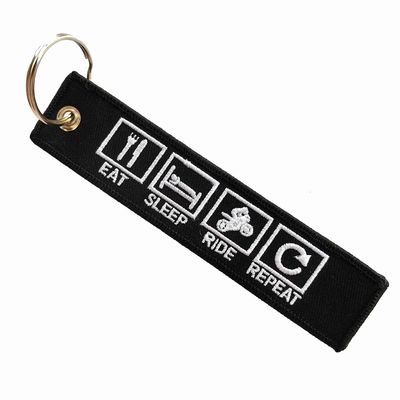 Buy Rider's Gift Keychain - EAT SLEEP RIDE REPEAT Embroidery / Fade-Proof Threads & Water-Resistant Fabric​ online manufacture