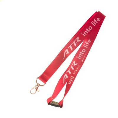 Buy Multi Purpose Red Promotional Printed Lanyards Reflective Edges Silk Screen Woven Labels​ online manufacture
