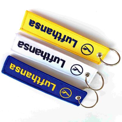 kopen Custom Lufthansa geborduurde sleutelhanger 10-Char personalisatie & OEKO-TEX gecertificeerd polyester Global Shipping (DHL/EMS) online manufacture