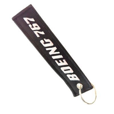 Buy Boeing 767 Aviation Keychain Gift | Black-White 3D Embroidery | Laser Engraved Metal Ring​ online manufacture