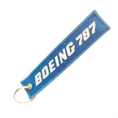 Buy Boeing 787 Aviation Keychain Gift | Deep Blue & Brass Ring | Machine-Washable Embroidery​ online manufacture