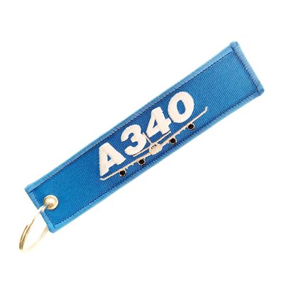 Beli Keychain Vintage A340   Blue Silhouette Kain + Anti-karat Metal Ring untuk Pilot online manufacture