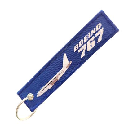 comprar Bold Tri-Color Boeing 767 Dos caras llavero de la cadena     Embroidery de aviones de gran tamaño y hardware de metal de primera calidad para el orgullo de la aviación online manufacture