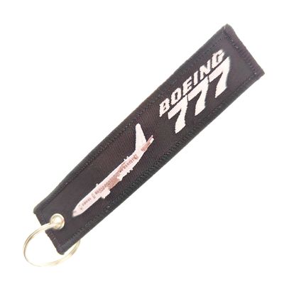 Buy Premium Aircraft Keychain with Dual Embroidery - Official Boeing 777 Design, Black/Blue/Red Metal Souvenir for Aviation Enthusiasts online manufacture