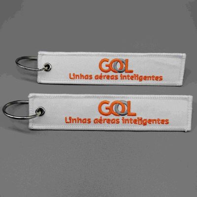 kaufen Brasilian Airline Schlüsselschlüsselstück mit Broderierung Weiß Orange Hochfestigkeit online manufacture