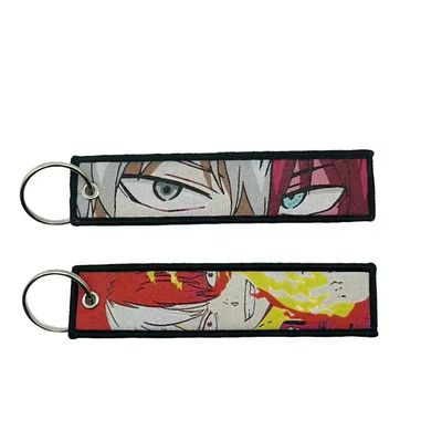 comprar Cerrojo de llaves de anime oscuro de doble cara - Contraste rojo / blanco - Tejido con efecto de llama - Artesanía de coleccionista online manufacture