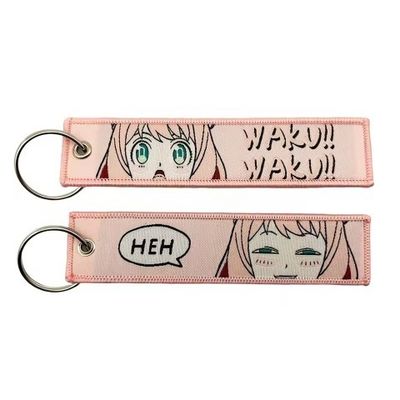 Beli Kawaii Dual-Expression Keychain ♪ Anime Bubble Dialogue Design + Plush Woven Tags + Aksesoris Budaya Otaku online manufacture