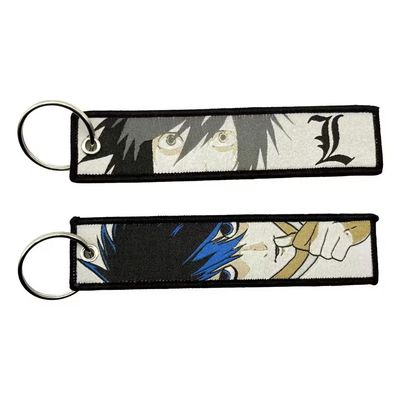 Buy Matte Texured Custom Woven Keychain Eco Friendly Personalized Fabric Keychains online manufacture