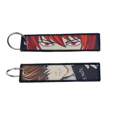 Buy Death Note Themed Custom Woven Keychain Laser Cut Woven Key Ring Fashion online manufacture