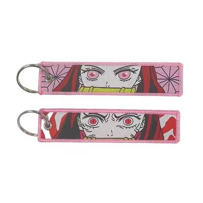 Buy Gradient Rustproof Gradient Radiant Texture Symmetric Rings Custom Embroidered Keychain online manufacture