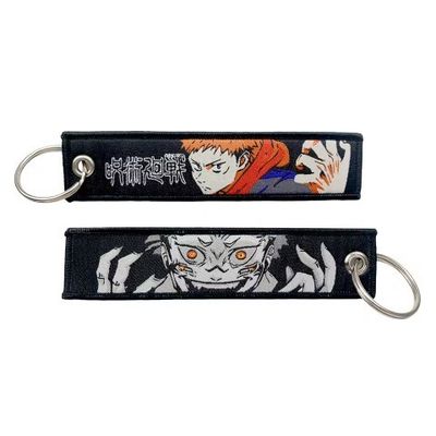 Buy Waterproof Custom Woven Keychain Dual Character Artistry Custom Fabric Key Tags online manufacture