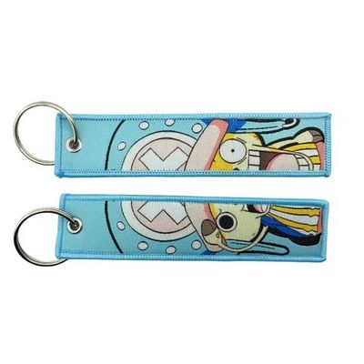 Buy Polka Dot Custom Fabric Keychain Pastel Color Blocking Woven Key Ring online manufacture
