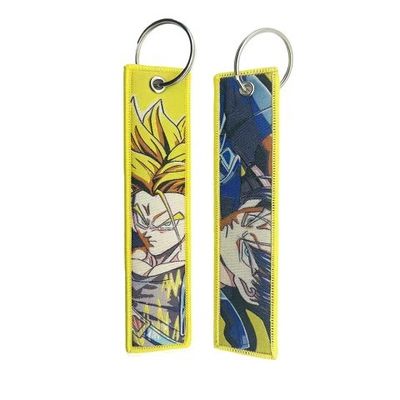 Buy ​​Dual Character Custom Woven Keychain Vibrant Color Edge Sealed Woven Key Tag online manufacture