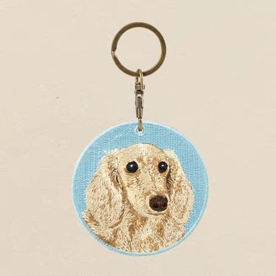 Buy Blue Woven Patch Key Fob - Crisp Puppy Portrait + Soft Edge Finish + Lifetime Loyalty Tag online manufacture
