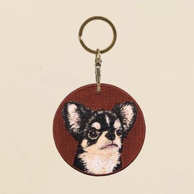 Buy Whimsical Chihuahua Embroidery Keychain - Handcrafted Pet Keepsake | Fade-Resistant & Lightweight online manufacture