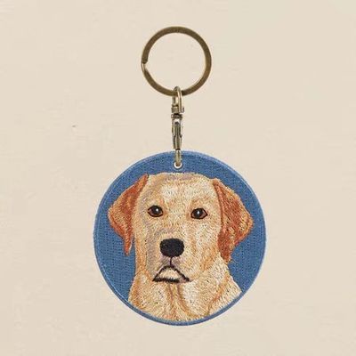 Buy Golden Loyalty Keychain Charm - Handwoven Pet Keepsake | Creamy Blue Warmth | Always By Your Side online manufacture