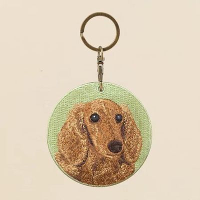 Buy Nature-Inspired Dachshund Keychain - Hand-Embroidered Whimsy | Earthy Tones & Everyday Joy online manufacture