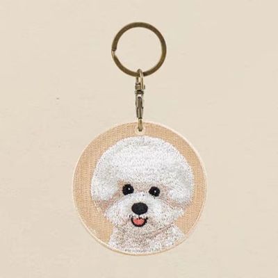 Buy Sparkling Puppy Companion Key Fob - Custom Animal Design • Delicate Embroidery • Everyday Joy Charm online manufacture