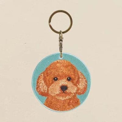 acheter Porte-clés brodé multicouche personnalisé Sunbeam Pup en fourrure, palette terre-lumineuse pour un sourire quotidien mode et pétillant online manufacture