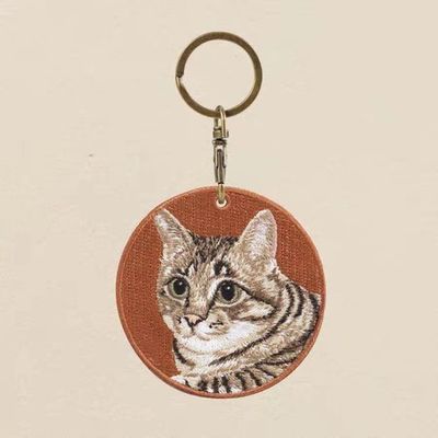 Buy Whisker-Twitching Companion Keyring - Custom Pet Portrait with Cozy Textured Charm online manufacture