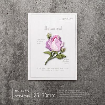 kaufen Personalisierte Kleidung Dekor Wärmeübertragung Lila Rosen Aufnäher Schnelles DIY Langlebige Mode Reparatur Rand Lasergeschnitten online manufacture