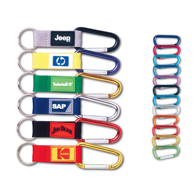 kopen Aanpasbare merk Carabiner Sleutelhangers Meerkleurige Metalen Haakjes Logo-klaar Riemen voor zakelijke cadeautjes en reisbenodigdheden online manufacture
