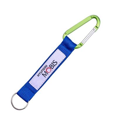 Buy Logo Customized Carabiner Keychain Bright Blue Strap Lime Green Hook Durable Outdoor Daily Clip online manufacture