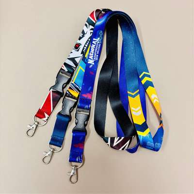 acheter Lanyards de logo brodés personnalisés fabriquer votre propre imprimerie de logo école Lanyard de collier avec porte-carte d'identité online manufacture