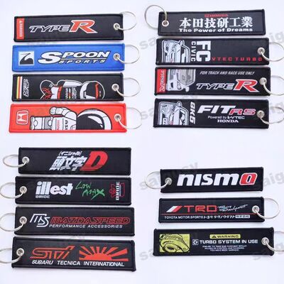 comprar Logotipo de tecido personalizado Carinhosos Comics Chave bordado Motocicleta Carro Lanyard Key Ring Tags Tecido Anime Jet Tags Chave bordada online manufacture