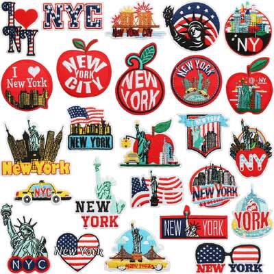 ซื้อ แผ่นปักลายปักคุณภาพสูง Heat Press America NEW YORK สำหรับกระเป๋า สามารถรีดติดได้และป้ายปักตกแต่ง online manufacture