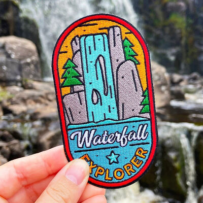 Buy Custom Cutout Shape Embroidery Patches with Iron-On Backing and Full Woven Design online manufacture